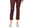 Sanctuary Carnaby Kick Cropped Jeans In Classic Red Houndstooth In Multi