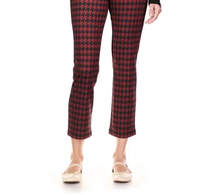 Sanctuary Carnaby Kick Cropped Jeans In Classic Red Houndstooth In Multi