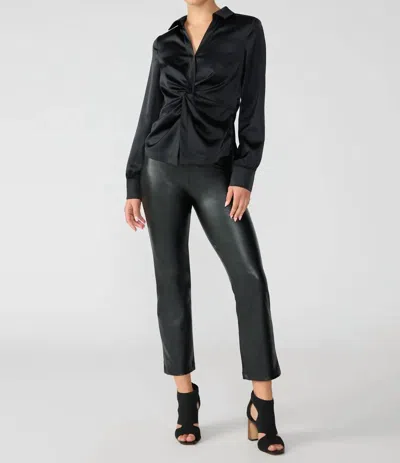 Sanctuary Carnaby Kick Faux Leather Crop Pant In Black In Green