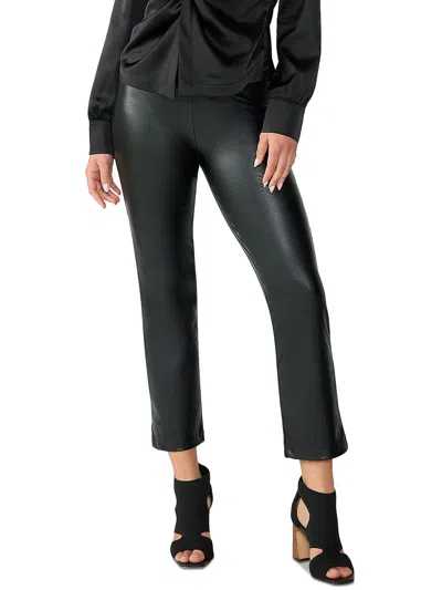 Sanctuary Carnaby Kick Womens Faux Leather Skinny Cropped Pants In Black
