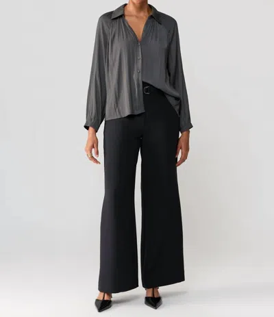 Sanctuary Casually Cute Sateen Blouse In Mineral In Multi
