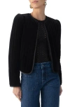 Sanctuary Channel Quilted Velvet Jacket In Black