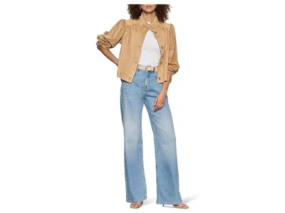 Sanctuary Puff Sleeve Faux Suede Jacket In Brown