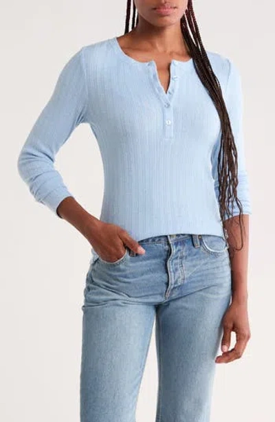 Sanctuary Charmed Rib Henley In Blue