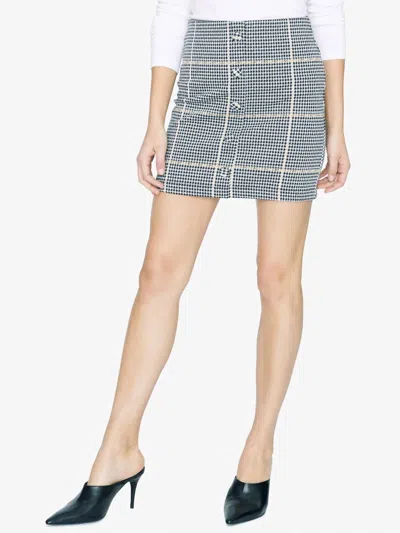 Sanctuary Check Her Out Mini Skirt In Citrine Plaid In Blue