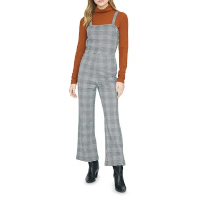 Sanctuary Kids' Check You Later Womens Flare Leg Plaid Jumpsuit In Blue