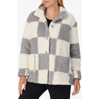 Sanctuary Checkered Faux Shearling Jacket In Multi
