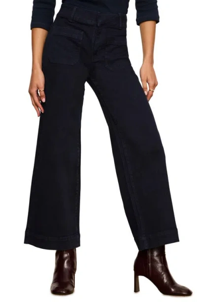 Sanctuary Chelsea Patch Pocket Wide Leg Jeans In Black
