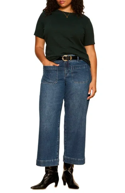 Sanctuary Chelsea Patch Pocket Wide Leg Jeans In Blue