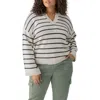 Sanctuary Chill Vibes Stripe Cotton V-neck Sweater In Multi