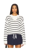 Sanctuary Chill Vibes Sweater In Chalk Black Stripe
