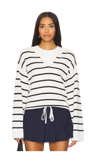 Sanctuary Chill Vibes Sweater In Chalk Black Stripe