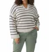 Sanctuary Chill Vibes Stripe Cotton V-neck Sweater In Multi