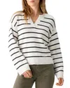 Sanctuary Chill Vibes V Neck Sweater In Chalk Black