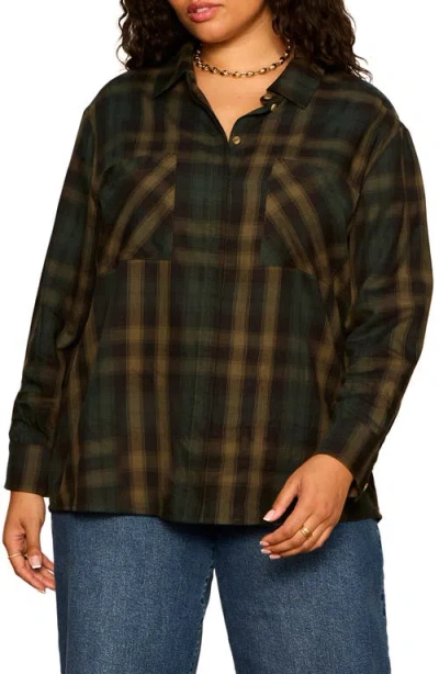 Sanctuary City Plaid Shirt In Brown