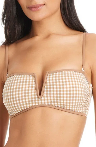 Sanctuary Clean Bandeau Bikini Top In Neutral