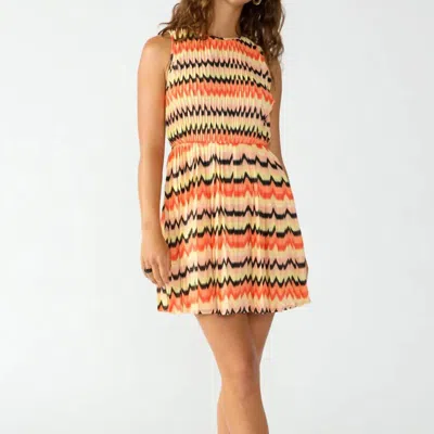 Sanctuary Clothing Clothing Summer Crochet Mini Dress In Citrus Stripe In Brown
