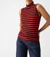 Sanctuary Essential Stripe Sleeveless Mock Neck Knit Top In Multi