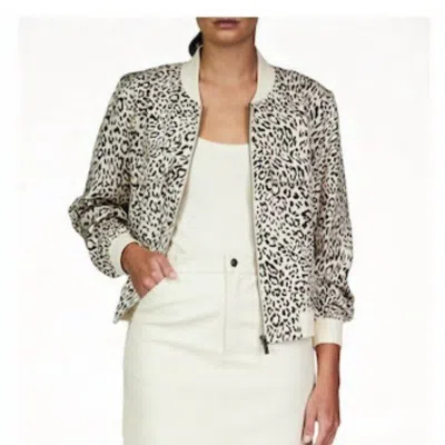 Sanctuary Clothing Eve Spots Bomber Jacket In Light Leopard Print In White