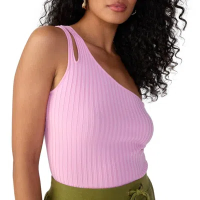 Sanctuary Clothing One Shoulder Rib Tank In Pink