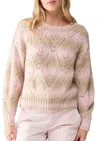 Sanctuary Stripe Pointelle Stitch Sweater In Pink
