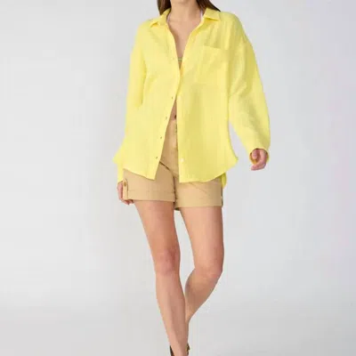 Sanctuary Clothing Slit Back Tunic Top In Yellow