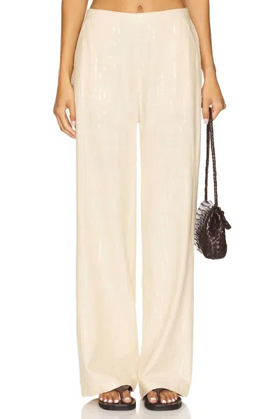 SANCTUARY COASTAL WIDE LEG PANT IN SAND SEQUIN