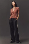 Sanctuary Coated Twill Track Pants In Black