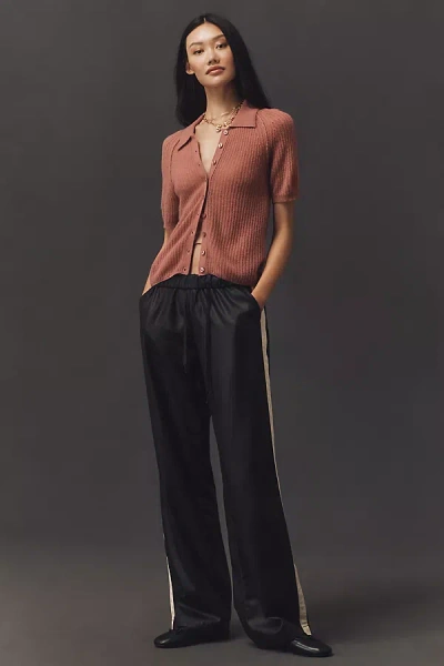 SANCTUARY COATED-TWILL TRACK PANTS
