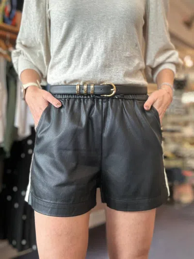 Sanctuary Coated Twill Track Short In Black