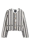 Sanctuary Coco Jacquard Button-front Jacket In Crafted Stripe