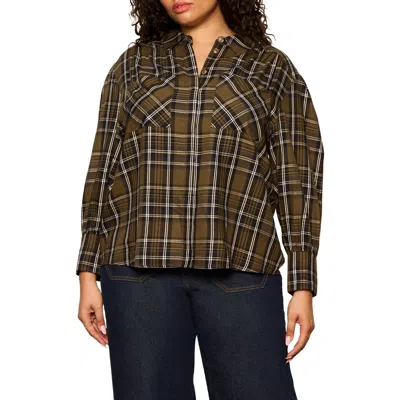 Sanctuary Colette Plaid Button-up Shirt In Brown