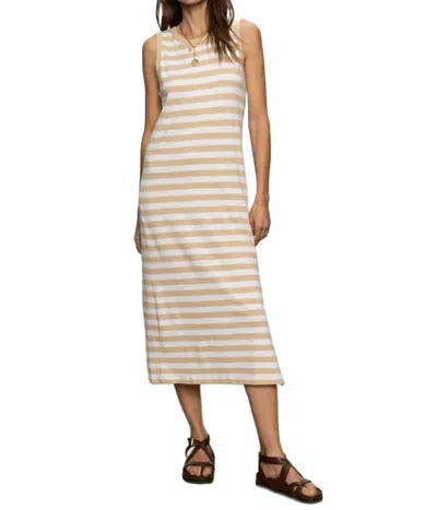 Sanctuary Contrast Trim Maxi Dress In Sandstone/white Stripe In Neutral
