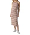 Sanctuary Stripe Sleeveless Tiered Organic Cotton Blend Maxi Dress In Washed Clay