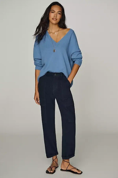 Sanctuary Cotton Boyfriend Utility Pants In Blue