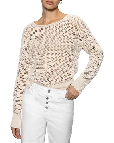 Sanctuary Cotton Open Knit Sweater In Muslin
