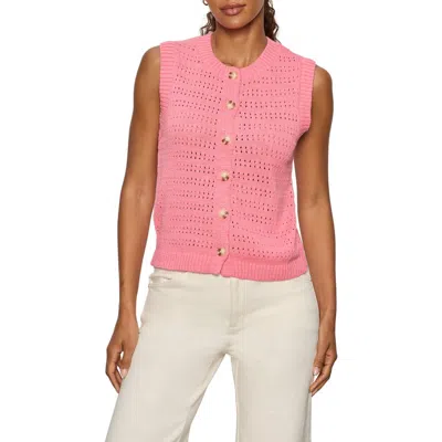 Sanctuary Cotton Pointelle Sleeveless Sweater In Pink
