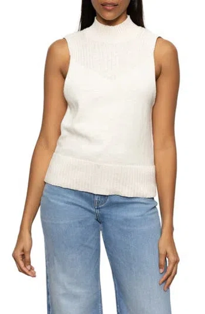 Sanctuary Cotton Turtleneck Sweater Tank In White