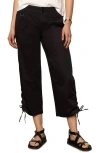 Sanctuary Cotton Twill Utility Crop Pants In Black