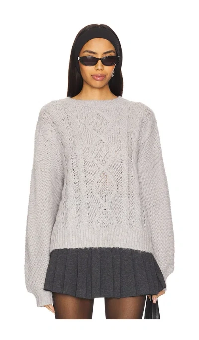 Sanctuary Strick Cozy Cable Crew In Grey
