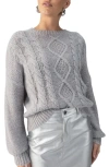Sanctuary Cozy Cable Stitch Crewneck Sweater In Heather Asphalt