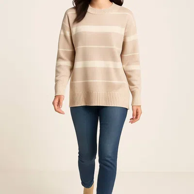 Sanctuary Cozy Striped Sweater In Tan In Neutral
