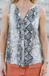 Sanctuary Craft Snakeskin Shell Top In Queensnake In Multi
