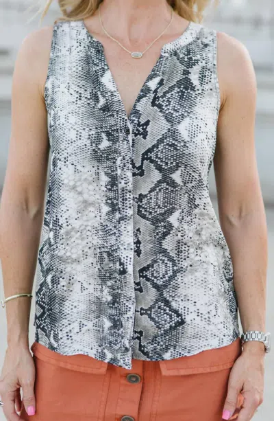 Sanctuary Craft Snakeskin Shell Top In Queensnake In Multi