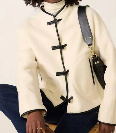 Sanctuary Crewneck Sherpa Jacket In Powder In Neutral