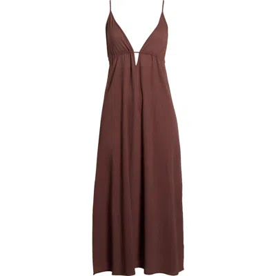 Sanctuary Crinkle Gauze Cover-up Midi Dress In Purple