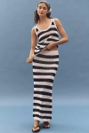 Sanctuary Stripe Crochet Maxi Sweater Skirt
