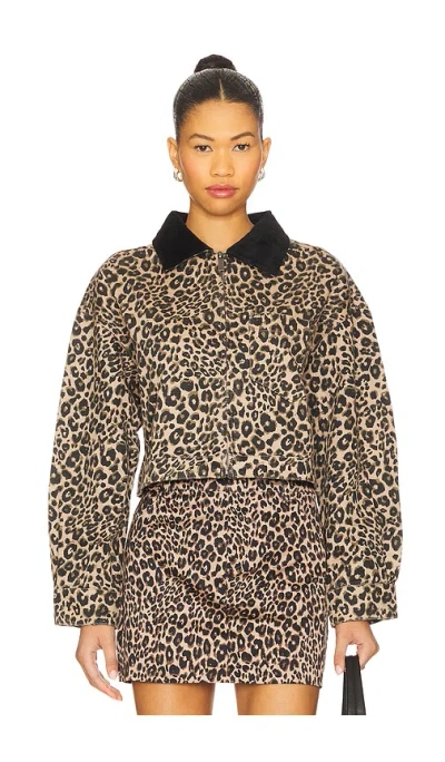 Sanctuary Cropped Barn Jacket In Animal Print