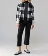 SANCTUARY CROPPED BOY SHIRT ZIP UP JACKET IN CHECKMATE