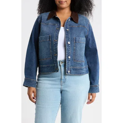 Sanctuary Cropped Utility Jacket In Ace Blue